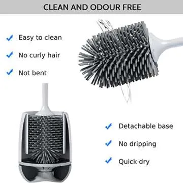 Premium 3-Pack TPR Toilet Bowl Brush Set for Homes