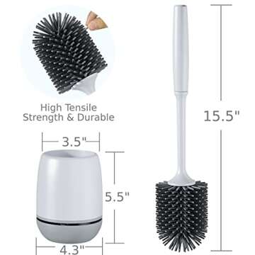Premium 3-Pack TPR Toilet Bowl Brush Set for Homes