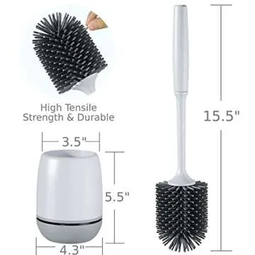 Premium 3-Pack TPR Toilet Bowl Brush Set for Homes