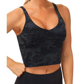 The Gym People Women's Camo Longline Sports Bra for Yoga