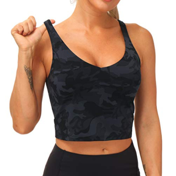 The Gym People Women's Camo Longline Sports Bra for Yoga
