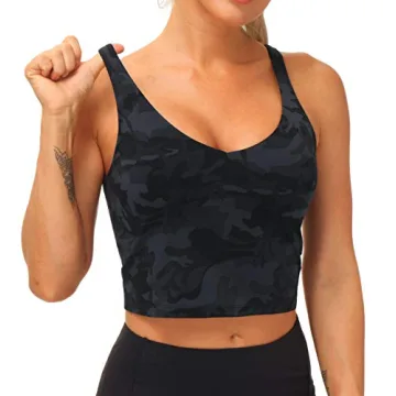 The Gym People Women's Camo Longline Sports Bra for Yoga