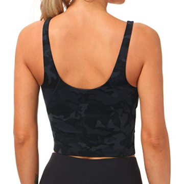 The Gym People Women's Camo Longline Sports Bra for Yoga