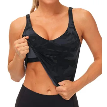 The Gym People Women's Camo Longline Sports Bra for Yoga