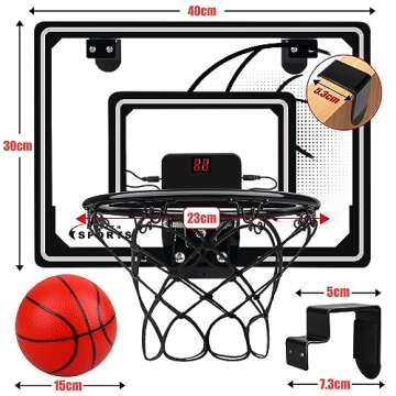 Basketball Hoop Indoor for Kids,LED Light Mini Basketball Hoop with 3 Balls & Electronic Scoreboard,...