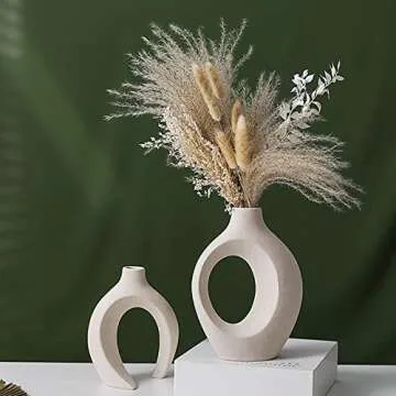 DACOSTIC Hollow Ceramic Vase Set for Modern Home Decor