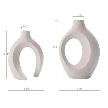 DACOSTIC Hollow Ceramic Vase Set for Modern Home Decor