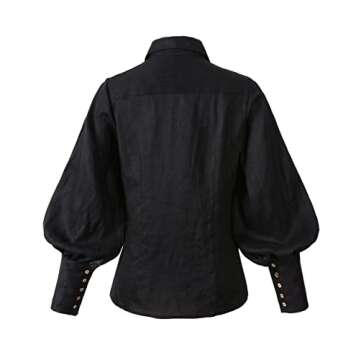 Elegant Linen Victorian Puff Sleeve Blouse for Timeless Style