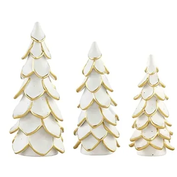 Mud Pie Gold Ceramic Tree - Elegant Holiday Decor