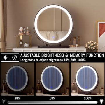 LVSOMT 20" Lighted Vanity Makeup Mirror with 3 Colors