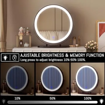 LVSOMT 20" Lighted Vanity Makeup Mirror with 3 Colors