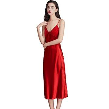 Elegant ASHER FASHION Satin Nightgown for Women