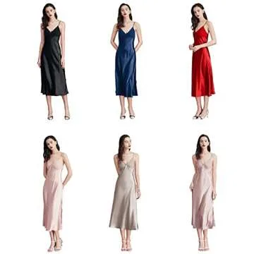 Elegant ASHER FASHION Satin Nightgown for Women