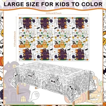 Creative OHOME Halloween Coloring Tablecloth for Parties
