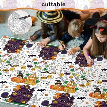 Creative OHOME Halloween Coloring Tablecloth for Parties