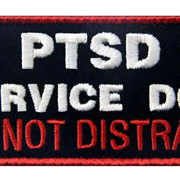 Service Dog PTSD Do Not Distract, Not All Disabilities are Visible, Stress Stress Anxiety Response Vests/Harnesses Emblem Embroidered Fastener Hook Loop Backing Patches