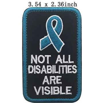 Service Dog PTSD Do Not Distract, Not All Disabilities are Visible, Stress Stress Anxiety Response Vests/Harnesses Emblem Embroidered Fastener Hook Loop Backing Patches