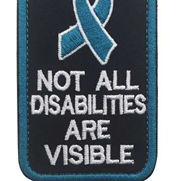 Service Dog PTSD Do Not Distract, Not All Disabilities are Visible, Stress Stress Anxiety Response Vests/Harnesses Emblem Embroidered Fastener Hook Loop Backing Patches