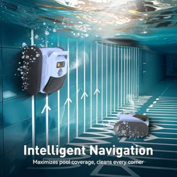 Robotic Pool Cleaner with Smart Navigation & 2150 Sq ft Coverage