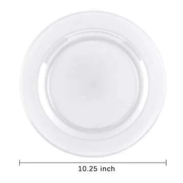bUCLA 100 Pieces Clear Plastic Plates - 10.25 inch Disposable Dinner Plates for Weddings & Parties