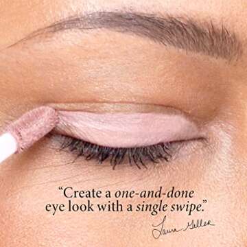 LAURA GELLER NEW YORK Just Swipe Liquid Eyeshadow - Cocoa - Cream-to-Powder - Lightweight Crease-Proof Velvety Color - Long-Lasting Finish