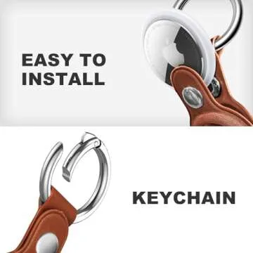 Premium Leather Air Tag Keychain Holder for Apple