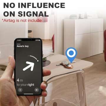 Woyinger Air Tag Keychain for Apple Airtags Holder, Protective Leather Airtags Case Tracker Cover with Air Tag Holder, Airtag Key Ring Compatible with Apple New AirTag Dog Collar，Brown