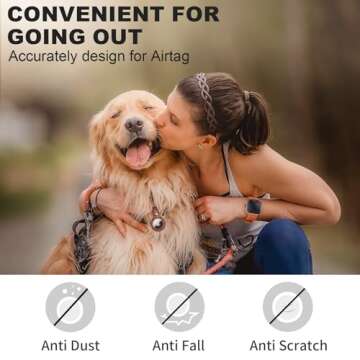 Woyinger Air Tag Keychain for Apple Airtags Holder, Protective Leather Airtags Case Tracker Cover with Air Tag Holder, Airtag Key Ring Compatible with Apple New AirTag Dog Collar，Brown