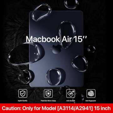 Soonjet Compatible for MacBook Air 15 inch Case M4 2025 2024 2023 M3 M2 [100% Match Official Color] ...