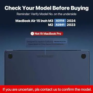 Soonjet Compatible for MacBook Air 15 inch Case M4 2025 2024 2023 M3 M2 [100% Match Official Color] [Ultra Thin Armor] Protective Hard Shell Matte Cover for Laptop A3114 A2941 - Midnight Clear