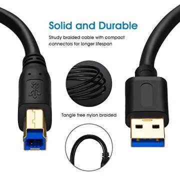 Jelly Tang USB 3.0 Male to Male Cable 6Ft - Fast Data Transfer
