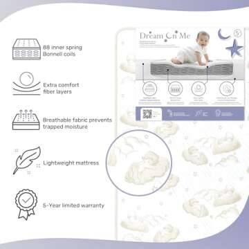 Dream On Me Twilight 2-in-1 Crib Mattress - Safe Comfort
