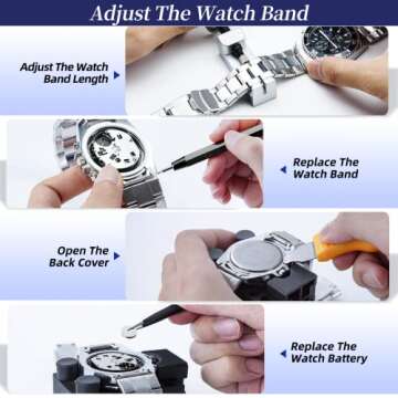【2025 Upgrade】Eventronic Watch Repair Kit, Professional Watch Battery Replacement Tool Kit, Watc...