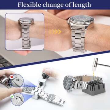 【2025 Upgrade】Eventronic Watch Repair Kit, Professional Watch Battery Replacement Tool Kit, Watch Link & Back Removal Tool, Watch Tool Kit with Spring Bar, Case Opener, Link Remover, Carrying Case