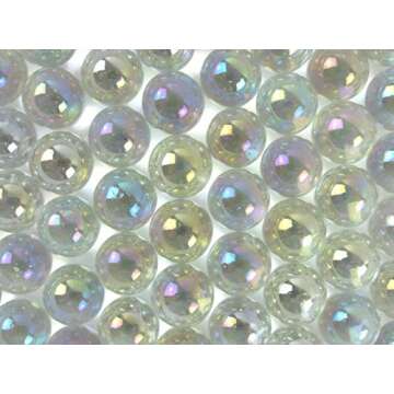 Big Game Toys~25 Glass 14mm SOAP Bubble Marbles Clear Iridescent Oil Translucent Wedding Decor/Vase Filler/Aquarium