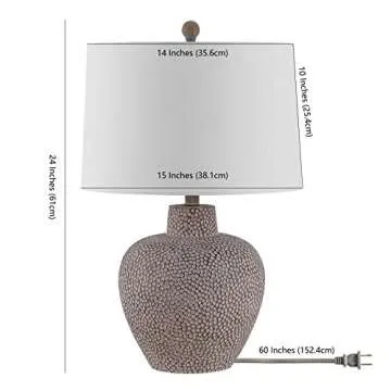 Safavieh Modern Grey 24-Inch Table Lamp with LED Bulb