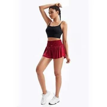 Flowy Women's High Waisted Athletic Shorts with Pockets