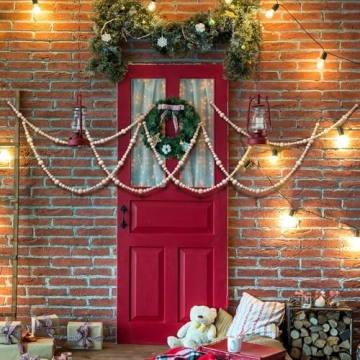 Wooden Beads Garland 13.6ft Rustic Farmhouse Decor