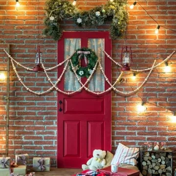 Wooden Beads Garland 13.6ft Rustic Farmhouse Decor