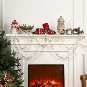 Wooden Beads Garland 13.6ft Rustic Farmhouse Decor