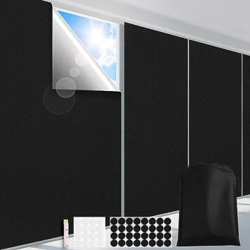 FADOTY 100% Blackout Curtains for Bedroom 118" x 57" Portable Blackout Shades Film No Drilling