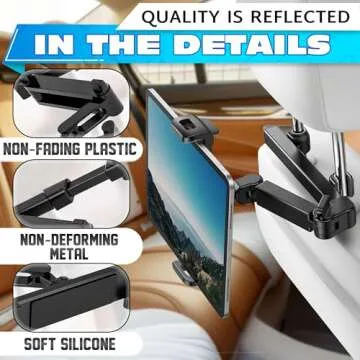 Adjustable Car Headrest Tablet Holder Mount for Easy Viewing