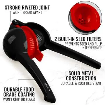 Zulay 2-in-1 Lemon Squeezer Manual – Sturdy Juicer for Citrus