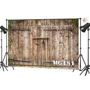 LB 9X6ft Vinyl Vintage Barn Door Backdrop Rustic Wooden Door Photo Backdrop Western Cowboy Retro Background for Newborn Baby Shower Kids Birthday Party Portrait Photo Booth Backdrop