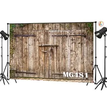 LB 9X6ft Vinyl Vintage Barn Door Backdrop Rustic Wooden Door Photo Backdrop Western Cowboy Retro Background for Newborn Baby Shower Kids Birthday Party Portrait Photo Booth Backdrop