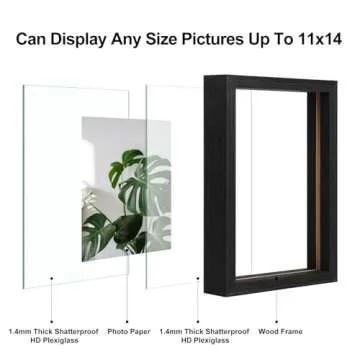 Egofine 11x14 Double-Sided Plexiglass Floating Frames