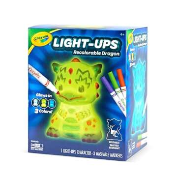 Crayola Light Ups Dragon, Reusable Holiday Craft, Light Up Toy, Indoor Holiday Decor, Toys for Kids, Arts & Crafts, Dragon Gift, 4+