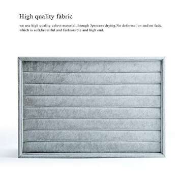 Oirlv Velvet 7 Slots Ring Earrings Studs Tray Showcase Display Jewelry Organizer