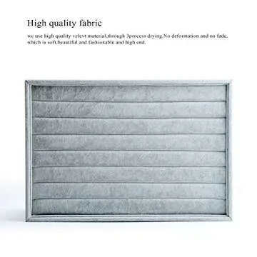 Oirlv Velvet 7 Slots Ring Earrings Studs Tray Showcase Display Jewelry Organizer