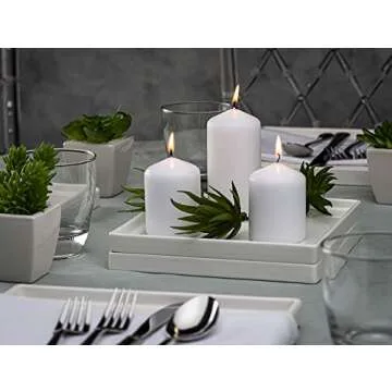 BOLSIUS 12 White Pillar Candles - 17 Hour Burn - Eco-Friendly